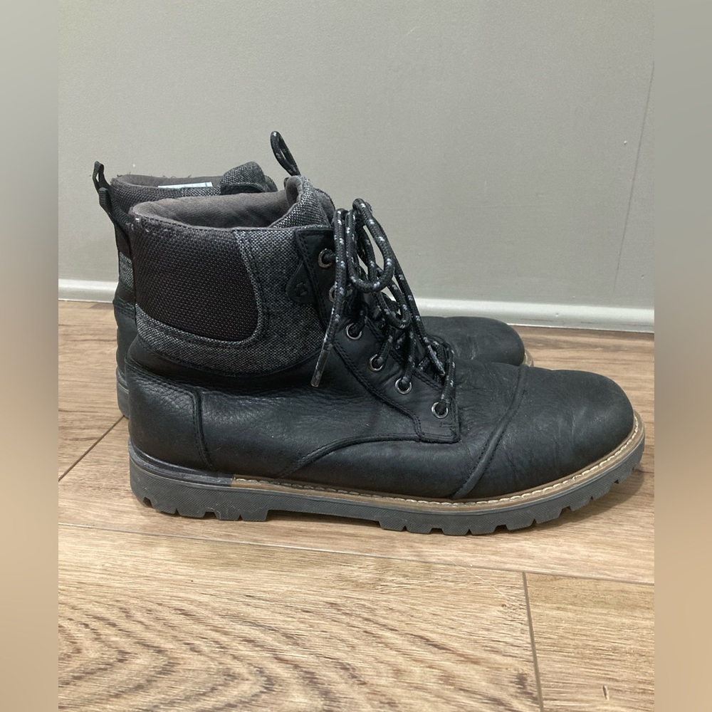 TOMS Men Ashland Boot Waterproof Black Men's Slouch Boots S 11.5